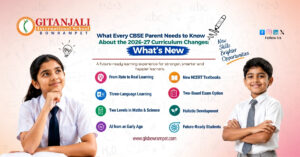 Parent and child reviewing CBSE Curriculum 2026-27 changes at Gitanjali International School Bowrampet